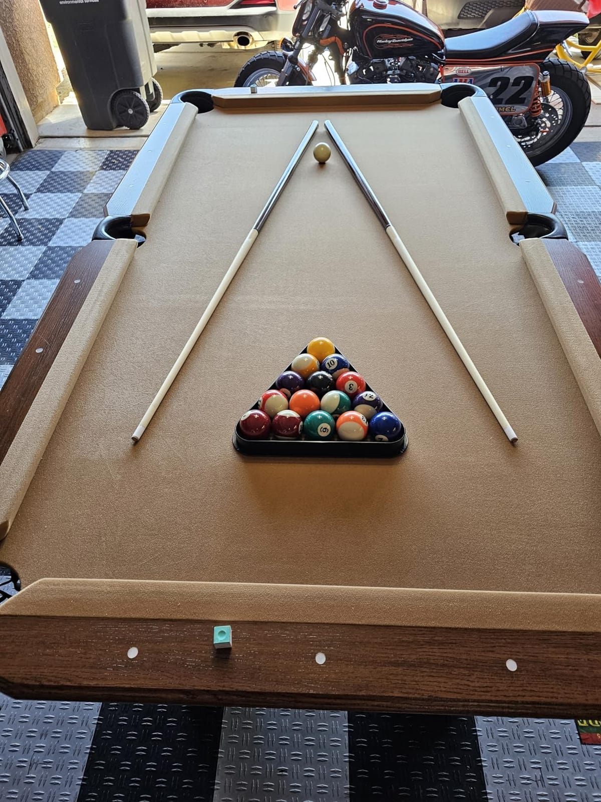EastPoint Masterton Billiard Table, Pool Table, for Adults, Engineered Wood | Parlor-Style Drop Pockets, K66 Rubber Bumpers, Scratch-Resistant Rail, Built-In Leg Leveling, Pool Cues, Man Cave Furniture customer photo 1