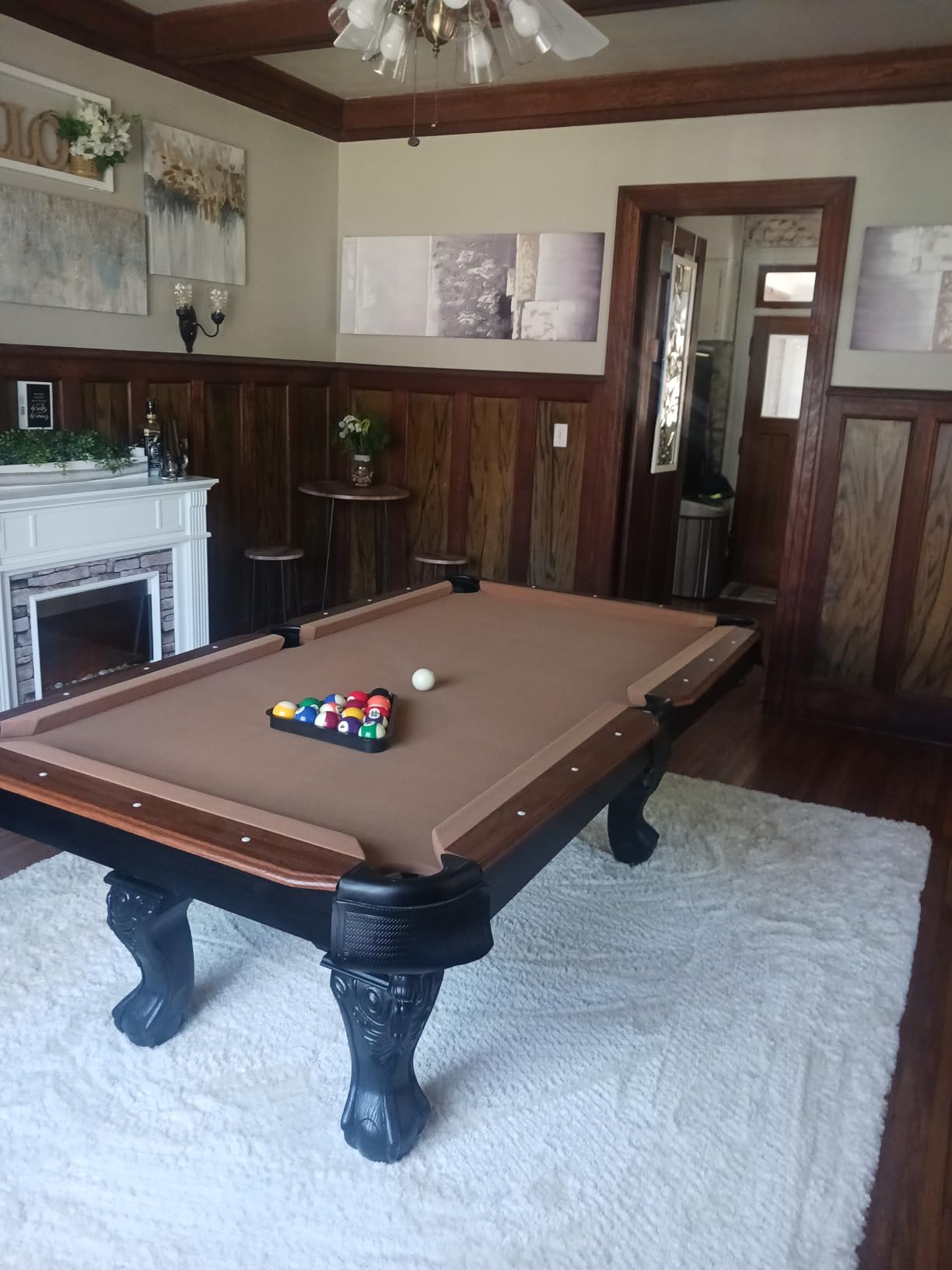EastPoint Masterton Billiard Table, Pool Table, for Adults, Engineered Wood | Parlor-Style Drop Pockets, K66 Rubber Bumpers, Scratch-Resistant Rail, Built-In Leg Leveling, Pool Cues, Man Cave Furniture customer photo 2