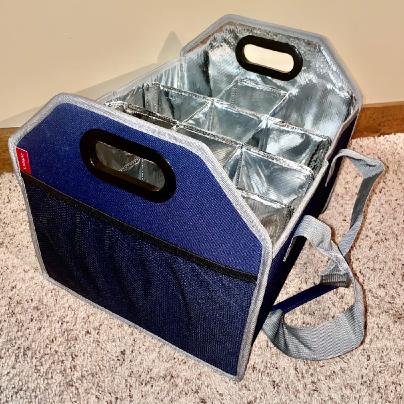 Bottle Wine Carrier Collapsible 12 Bottle Storage Box Reusable Portable Carrier Case for Tote Bag Moving, Vacation Caddy Grocery Shopping Wine Tasting Access customer photo 2