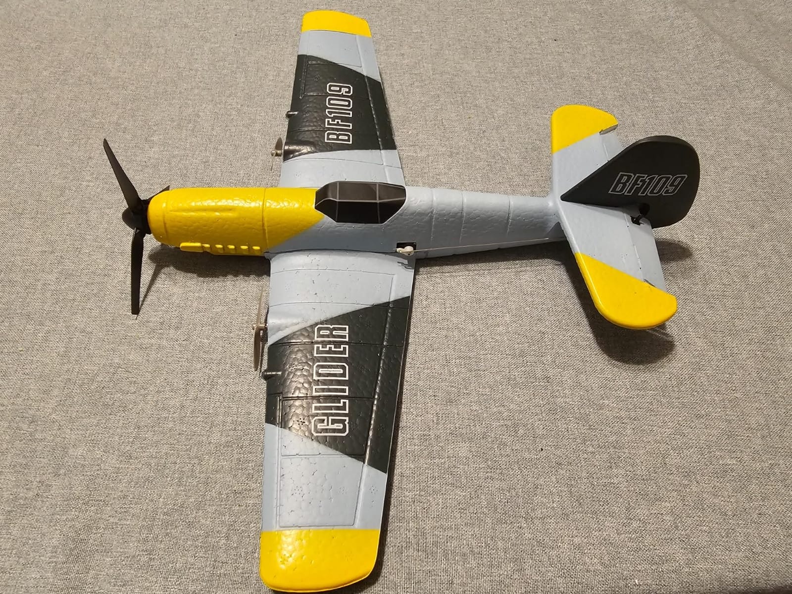 DEERC RC Plane 3 Channel BF-109 Remote Control Airplane Fighter RTF Toys | 2.4GHz 6-axis Gyro Stabilizer RTF Glider Aircraft Plane with 2 Batteries, Easy to Fly for Adults Kids Beginners Boys customer photo 1