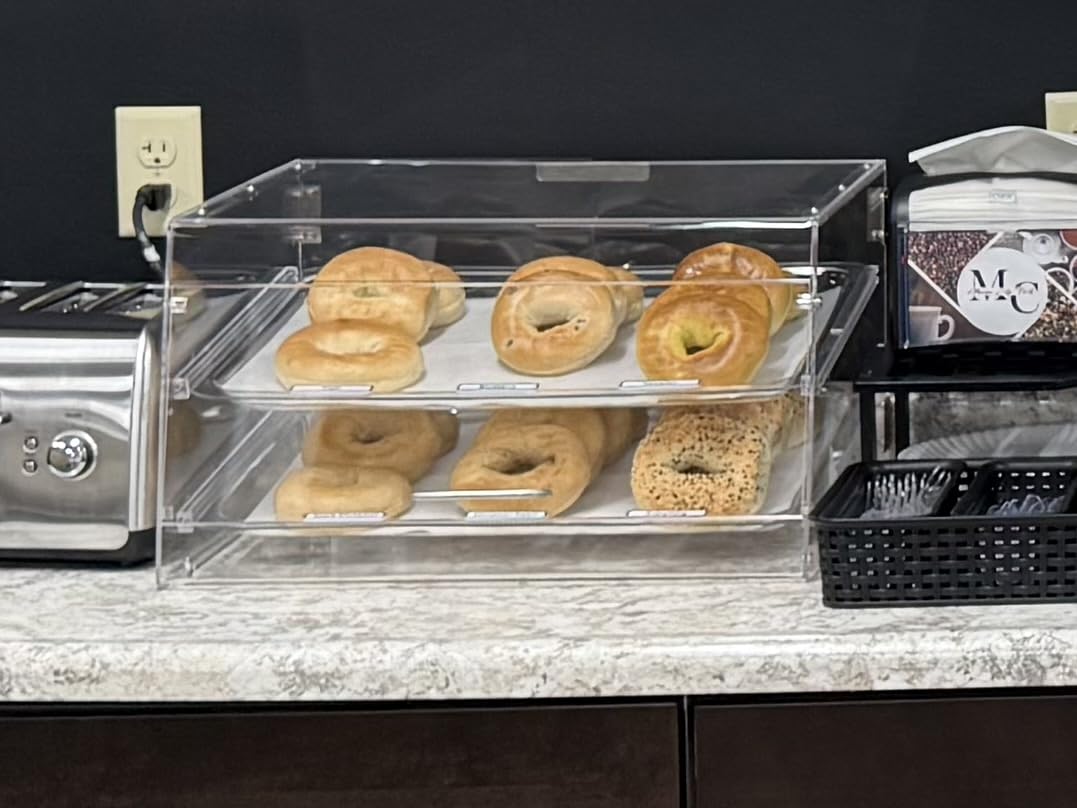 VEVOR Pastry Display Case, 2-Tier Commercial Countertop Bakery Display Case, Acrylic Display Box with Rear Door Access & Removable Shelves customer photo 1
