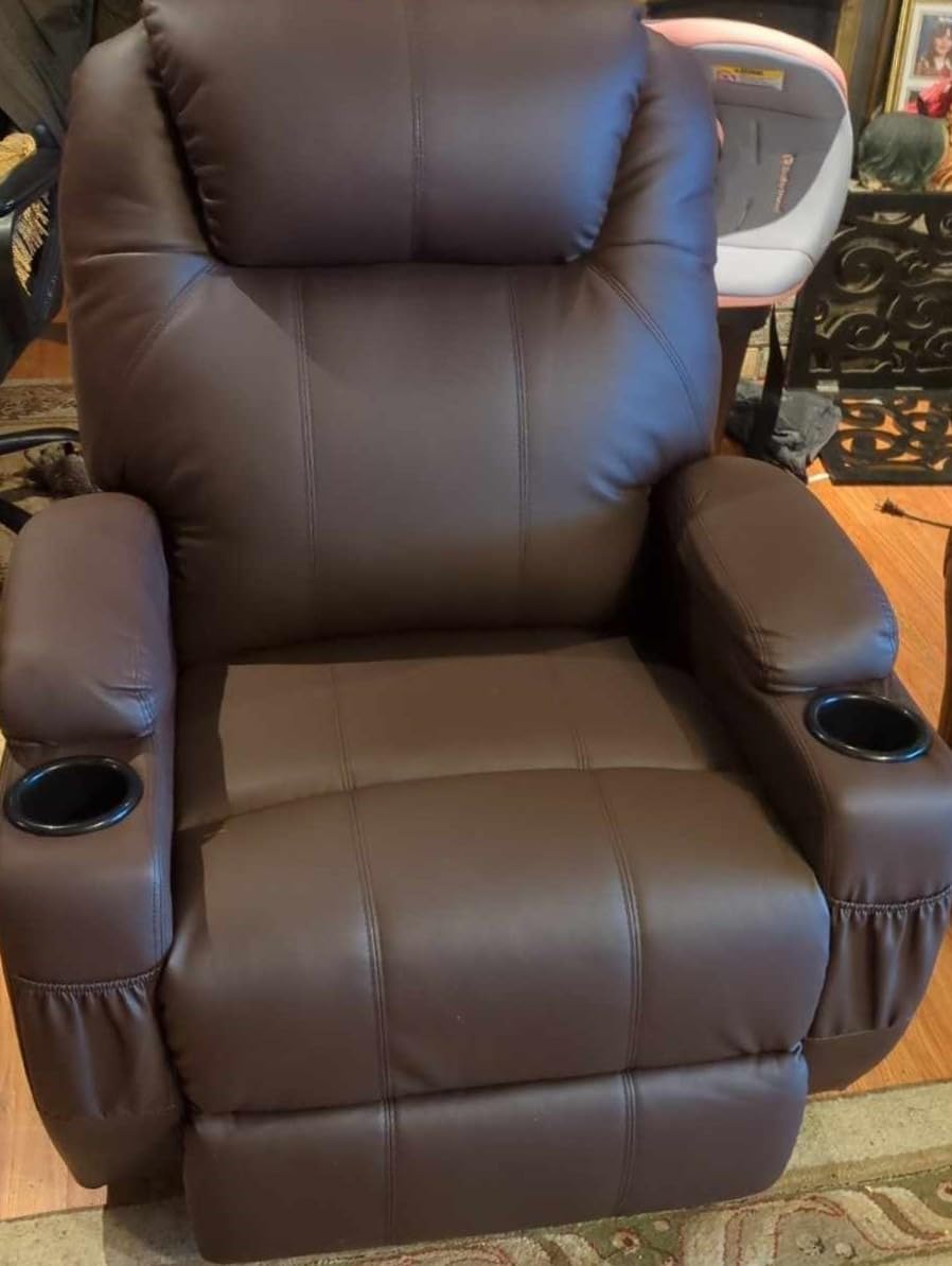 Korser Recliner Chair, Rocking Chair with Massage and Heat, 360 Degree Swivel Recliner Chairs for Adults, Rocker Manual Recliner with Remote Control and Cup Holder for Living Room, Bedroom, Nursery customer photo 2