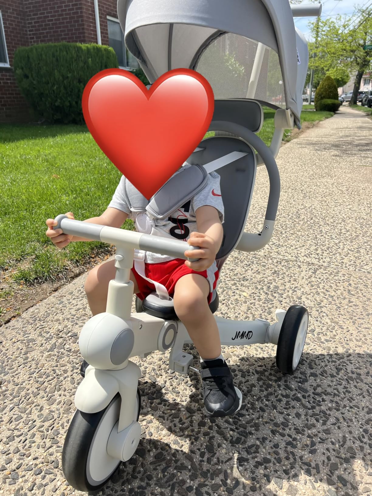 JMMD 7-in-1 Toddler Tricycle for 18M-5Y, Foldable & Portable Toddler Bike, Trike Stroller with Adjustable Push Handle & Converts to Balance Bike, All-Terrain Wheels, Fun Outdoor Toy for Boys & Girls customer photo 2