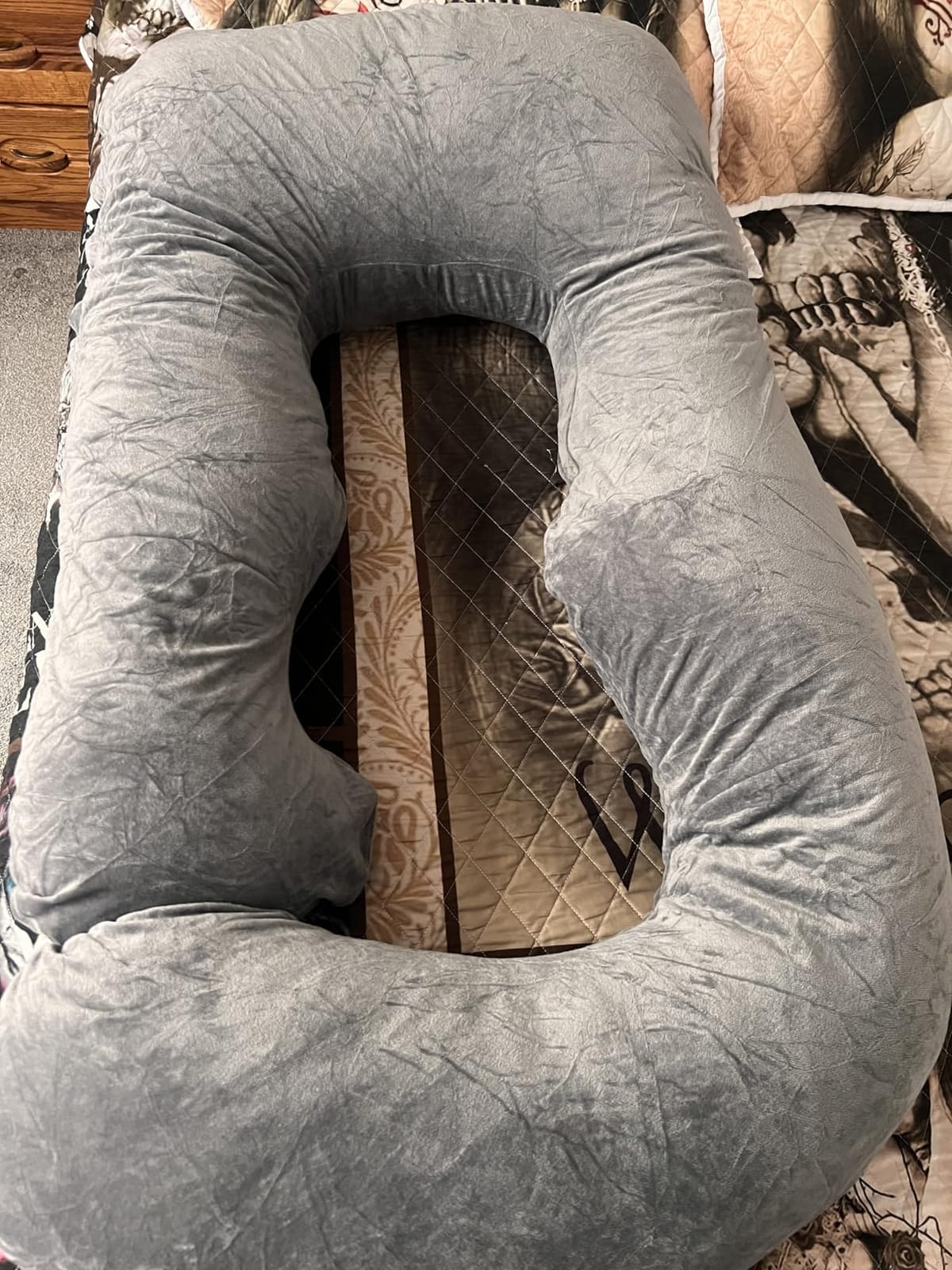 MOON PINE Pregnancy Pillow, U Shaped Full Body Pillow for Maternity Support, Sleeping Pillow with Cover for Pregnant Women (Dark Grey) customer photo 1