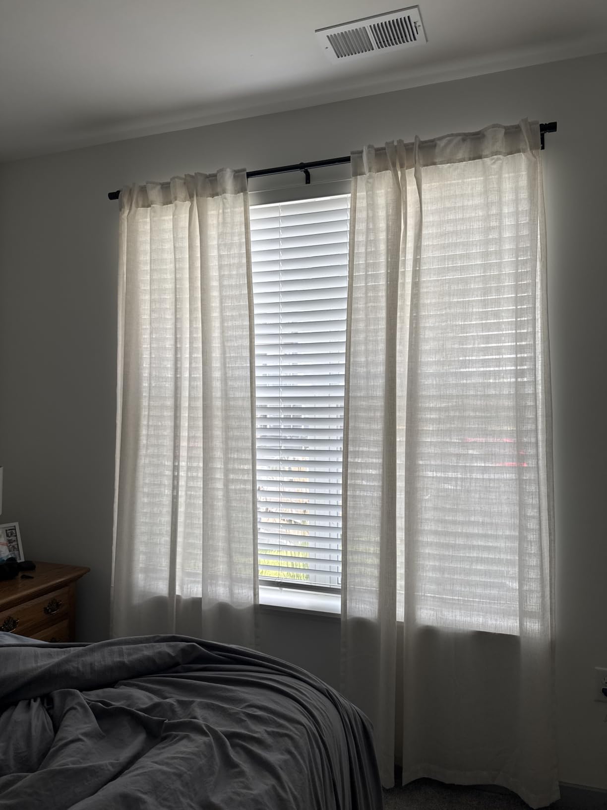 144 Inch Long Curtains 2 Panels for Living Room Back Tab Neutral Farmhouse Extra Long Drapes Semi Sheer Linen Curtain 144 inches Long for Floor to Ceiling High Window Patio Sliding Door customer photo 1