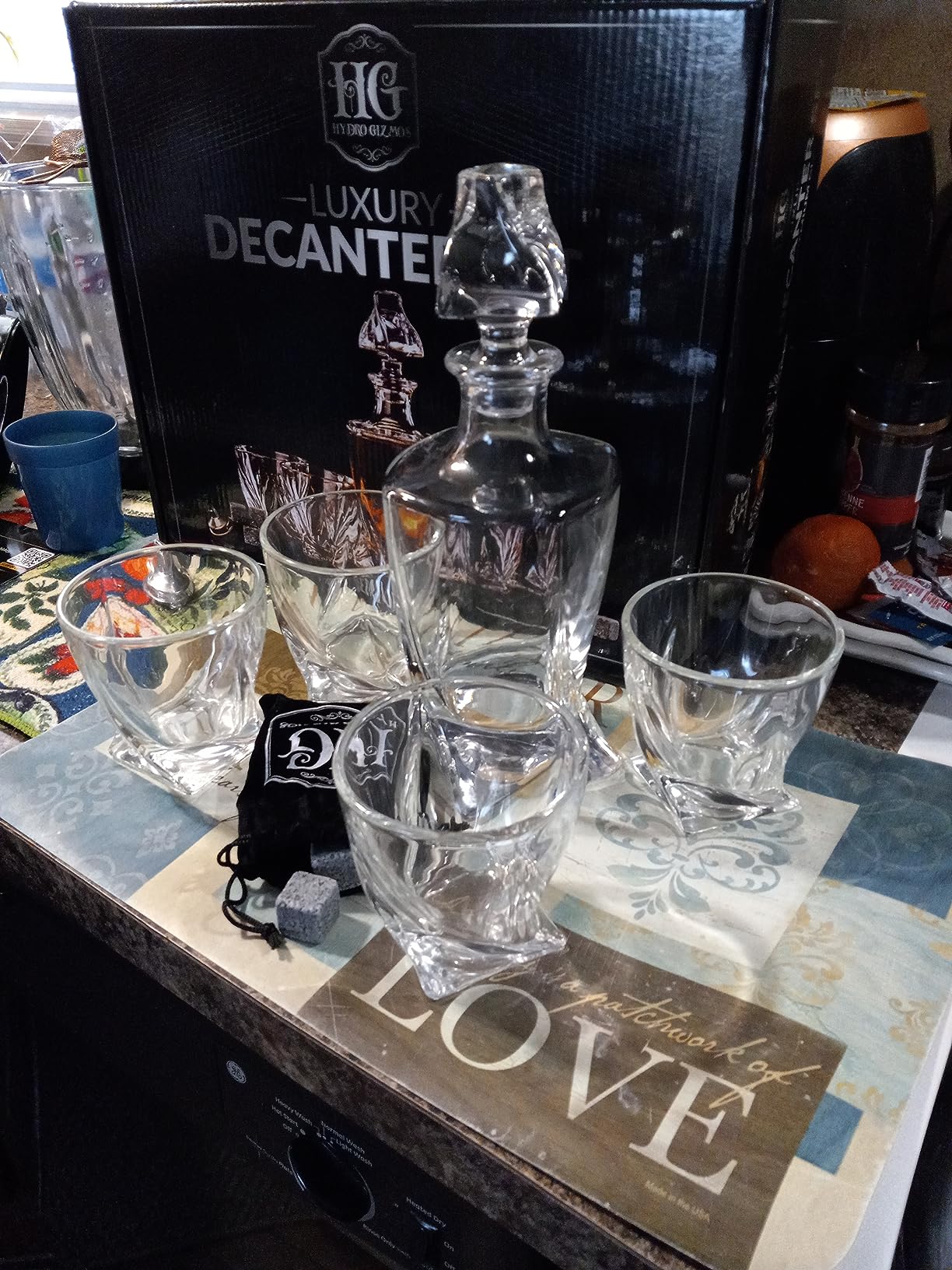 Luxury Gift For Men - Whiskey Decanter Set For Beloved Husband Or Dad Birthday Gift - 4 Whiskey Glasses And Decanter Set Is a Great Gift Idea for Whisky, Bourbon, or Scotch lovers customer photo 1