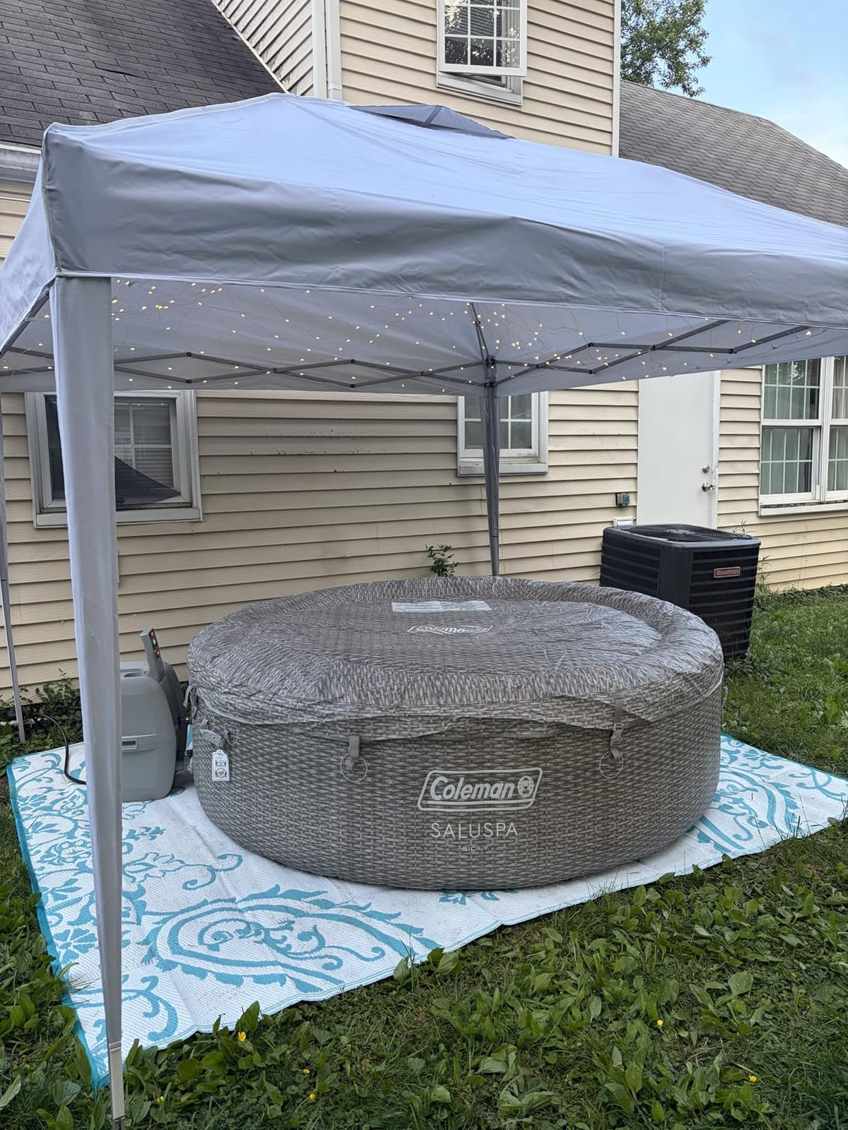 Coleman SaluSpa Sicily Energy-Efficient 5-7 Person Inflatable Hot Tub | Freeze Shield Technology, 180 Soothing Jets, 85