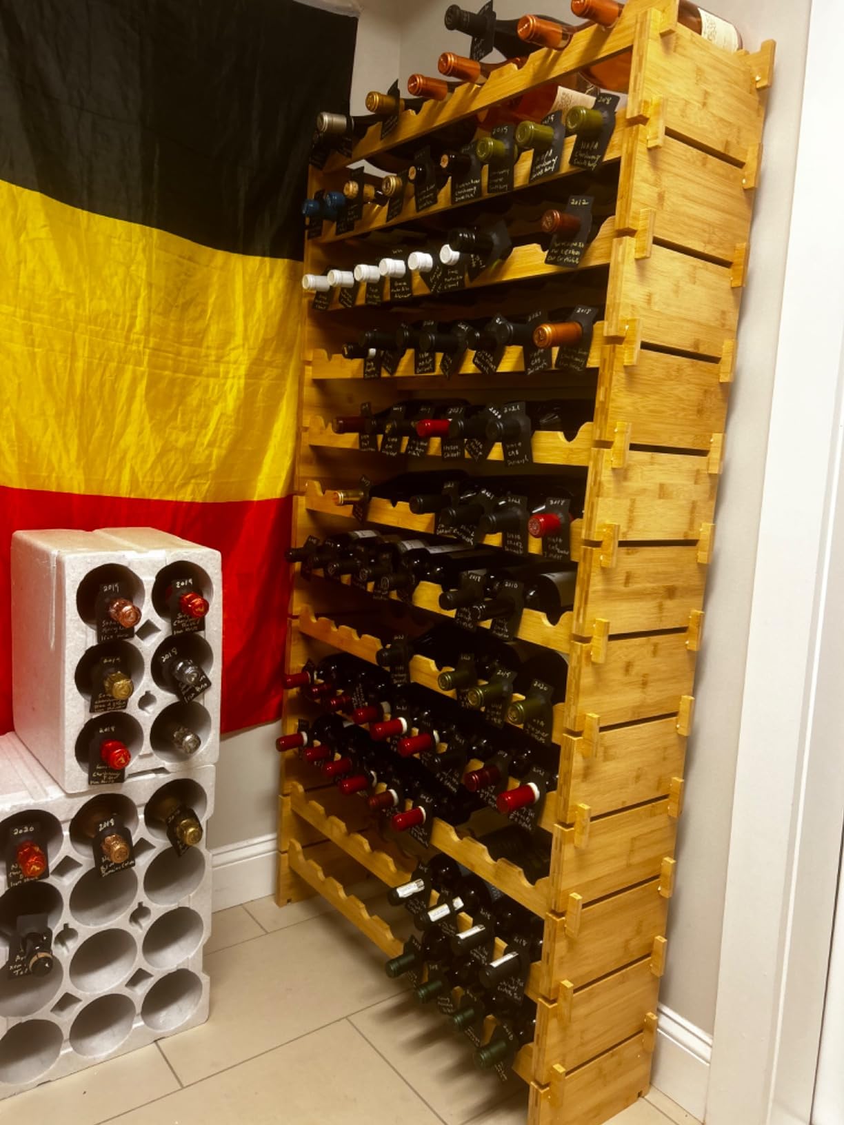 NutriChef 108 Bottle Stackable Modular Wine Rack, Upgraded 1