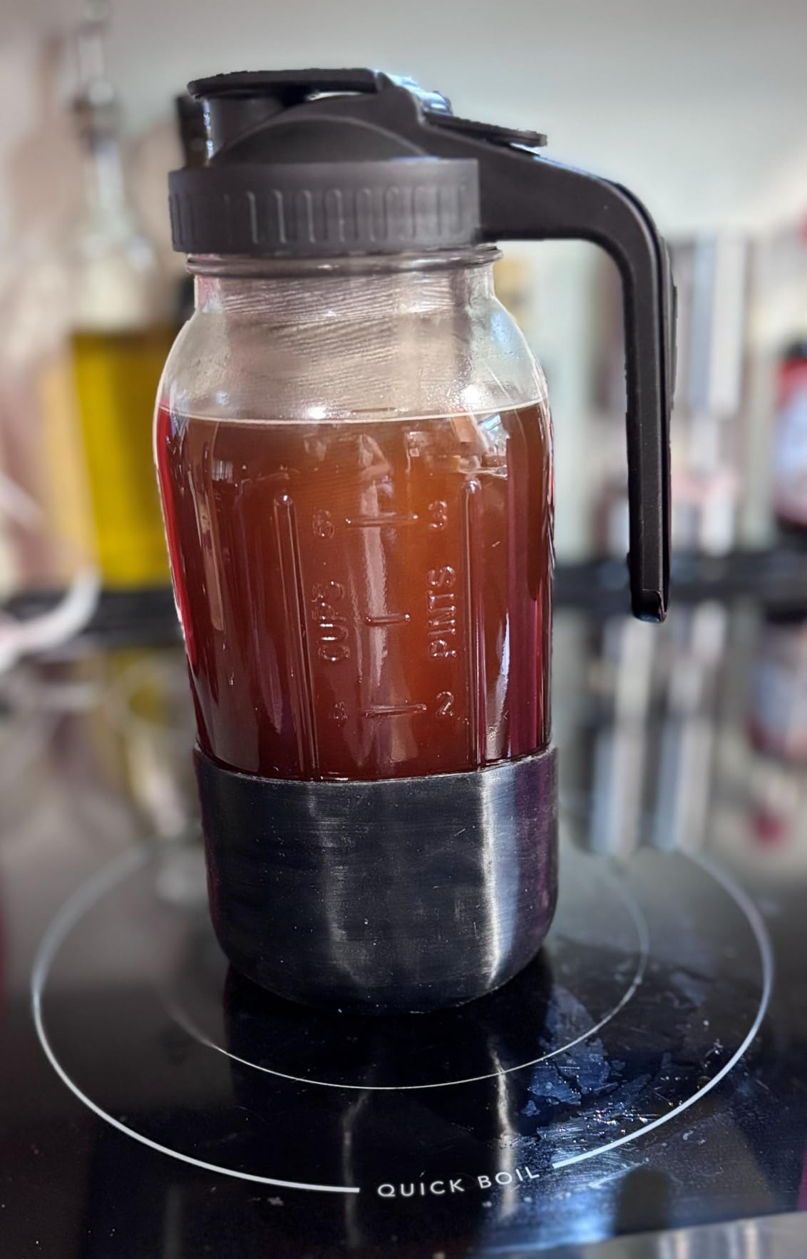 Cold Brew Coffee Maker, 64 oz Mason Jar Pitcher with Stainless Steel Filter, Pour Spout Handle Lid, Airtight & Leak-Proof for Iced Coffee,Tea & Lemonade customer photo 2