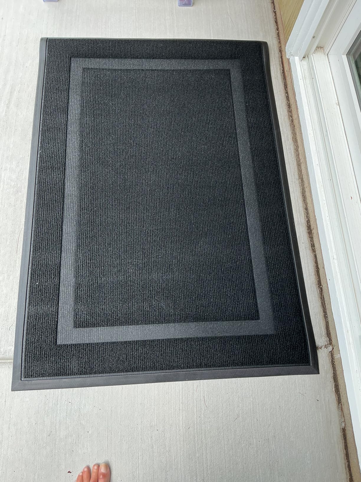 Front Door Mat Outside 29.5x17, All-Season Heavy-Duty Rubber Doormat | Grey, Absorbent, Stain and Fade Resistant, Waterproof Non-Slip Backing, Low-Profile Indoor Outdoor Floor Mat for Entryway customer photo 2