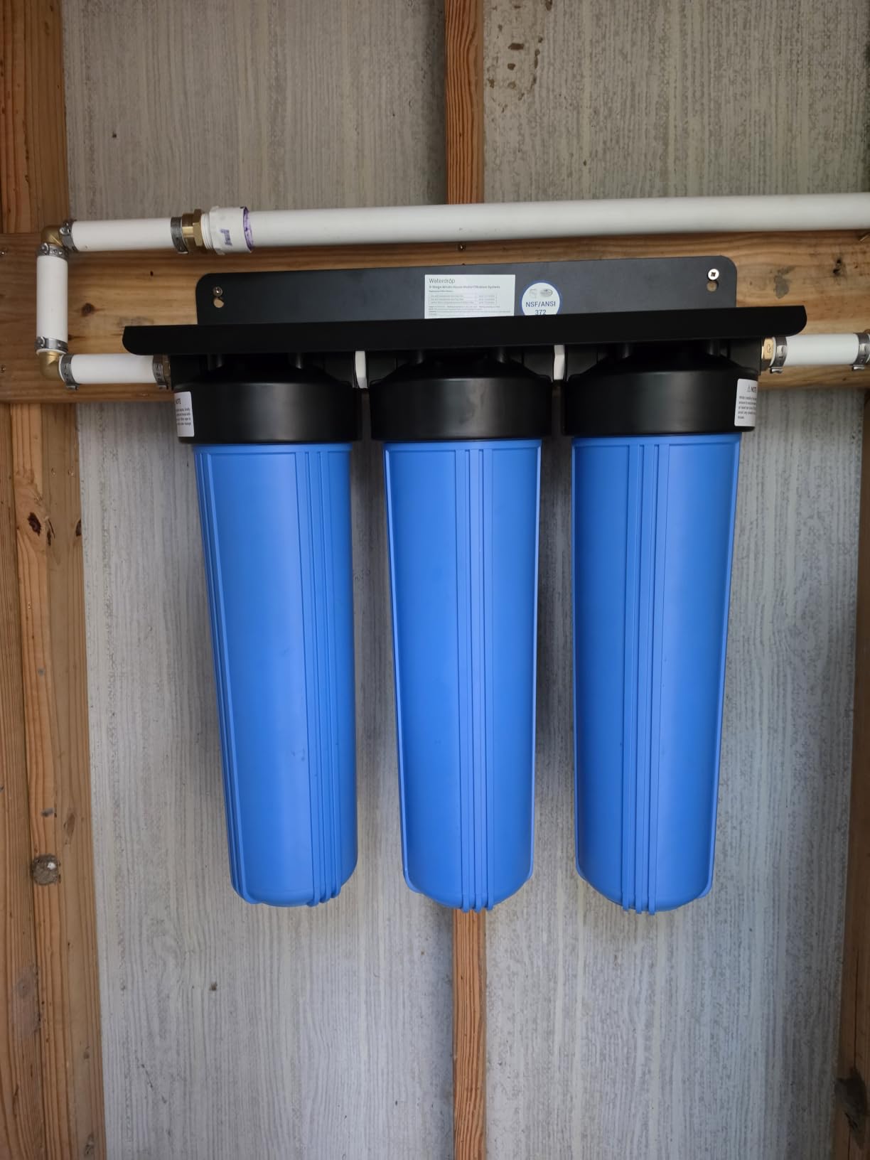 Waterdrop WHF3T-FG 3-Stage Whole House Water Filter System, Reduces Iron & Manganese, Lead, Chlorine, Odor, 7-Stage Filtration, with Carbon Filter & Sediment Filter, 5 Micron, 1
