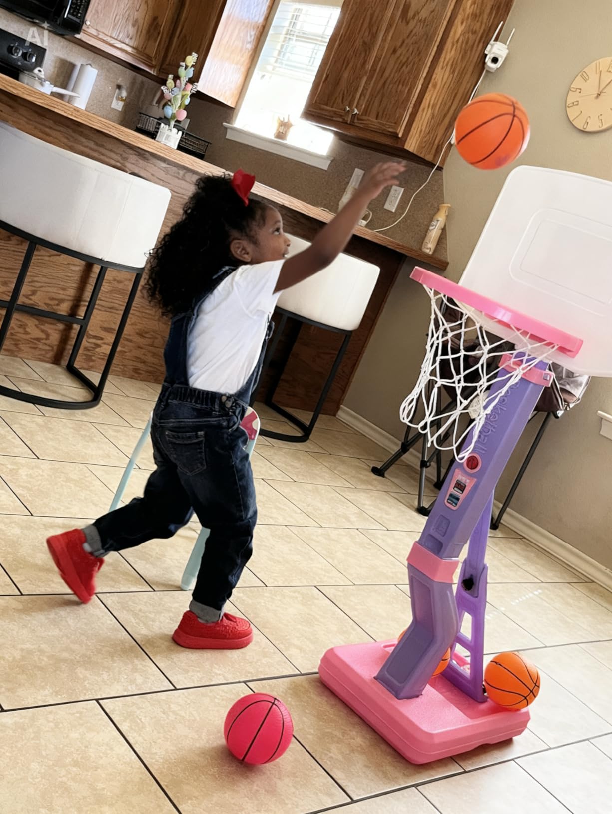 SUPER JOY Toddler Basketball Hoop - Height Adjustable Kids Basketball Hoops for Indoor & Outdoor Play - Portable Mini Basketball Goal for Poolside- Game Sport Toys for Boys & Girls Age 1 2 3 4 5 customer photo 2