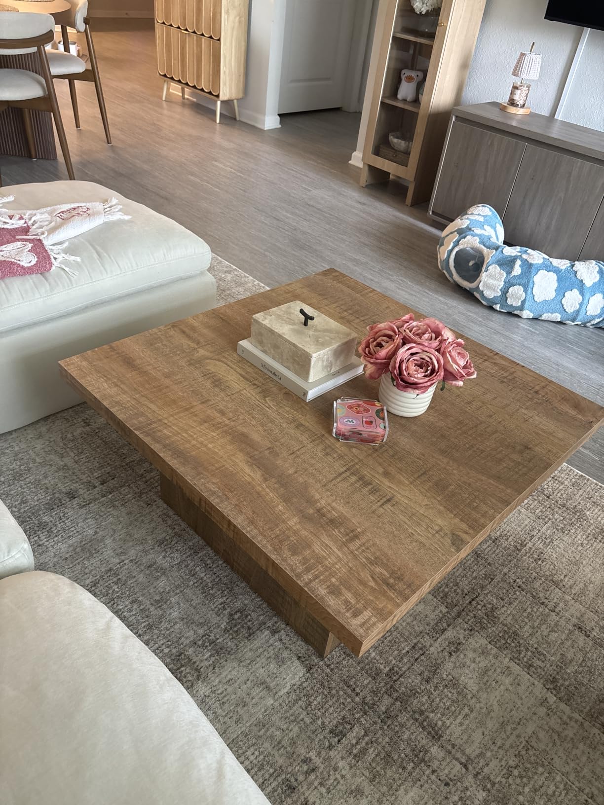 Coaster Home Furnishings Zetta Square Coffee Table, Mango Wood, 35-Inch Top | Rustic Wood-Look Laminate, Modern Living Room Centerpiece Furniture customer photo 2