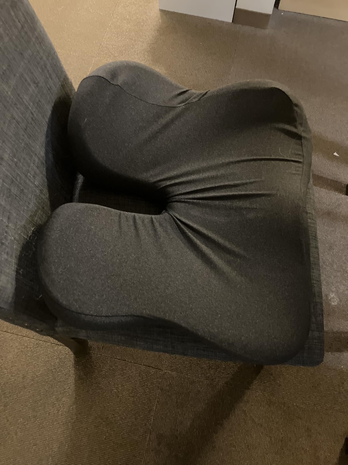 Seat Cushion for Tailbone & Sciatica Pain Relief - Certified & Ergonomist-Designed - Tapered Front Edge Reduces Thigh Pressure - Wide Memory Foam for Office Chair, Car, Wheelchair (Gray) customer photo 2