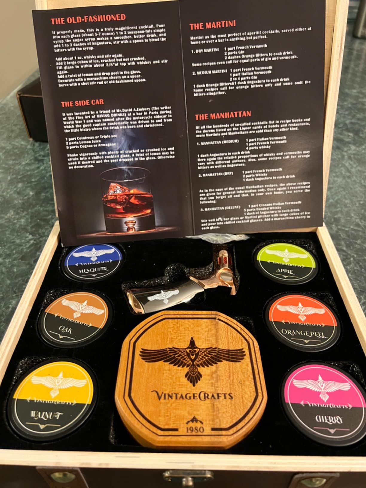 Whiskey Smoker Kit with Torch, Cocktail Smoker Kit| Bourbon Smoker Kit with Torch, 6 Flavor of Wood Chips, Old Fashioned Smoker Kit, Smoked Whisky Birthday Gifts for Men (No Butane Incl.) customer photo 2