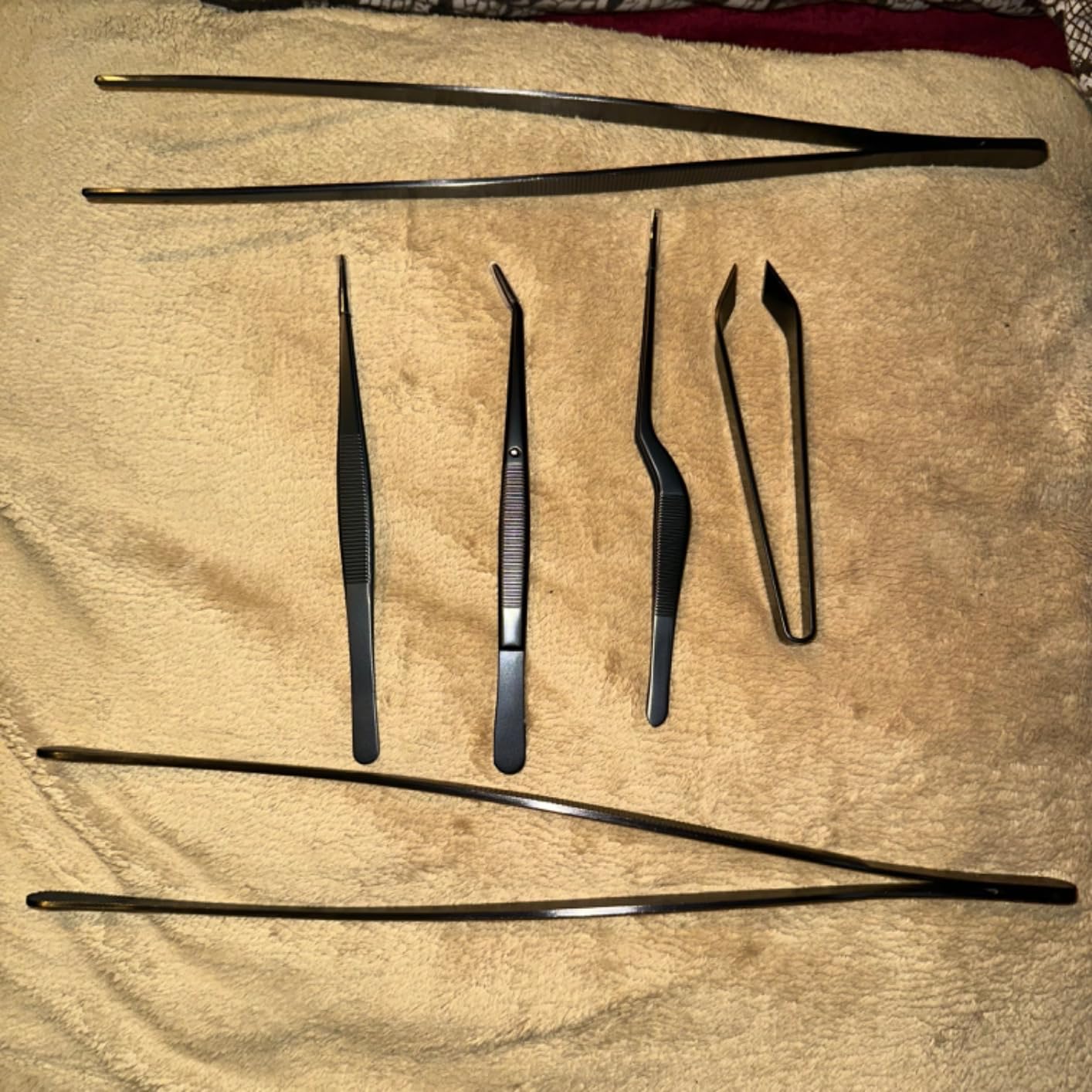 JETKONG 6 Pcs Cooking Tweezer Tongs, 12'' and 6.3