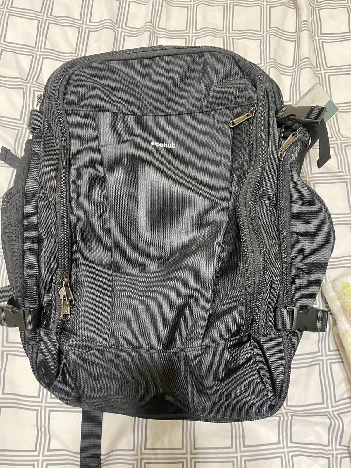 ECOHUB Travel Backpack 18x14x8 Spirit Airlines Personal Item Bag Carry On Backpack 13 Pockets Work Casual Daypack for Men Women Airline Approved Water Resistant Gym Backpack with Charging Port, Black customer photo 2