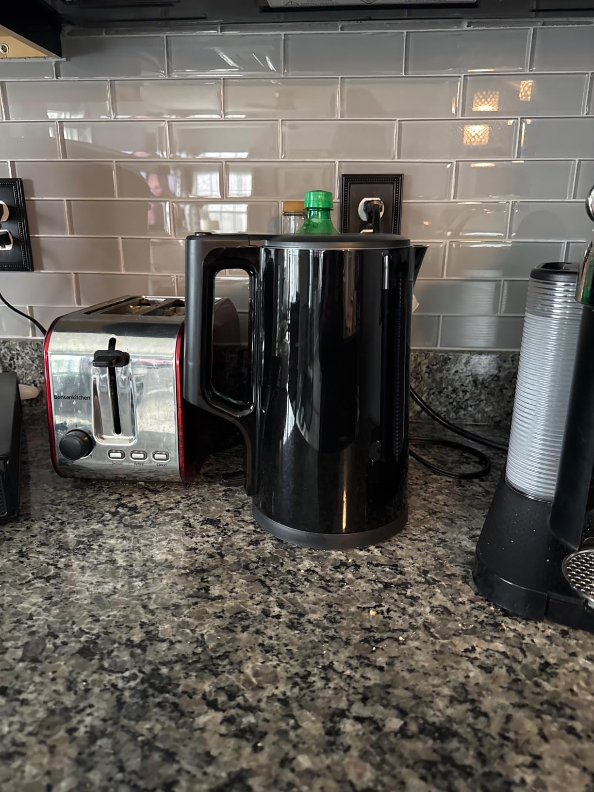 COMFEE Electric Kettle, 1.7L, Auto Shut-Off, 1500W, Black, stainless steel | 100% stainless steel interior, two-Level open lid, 1500W fast boiling, double wall design for safety, cool touch, keep warm customer photo 1