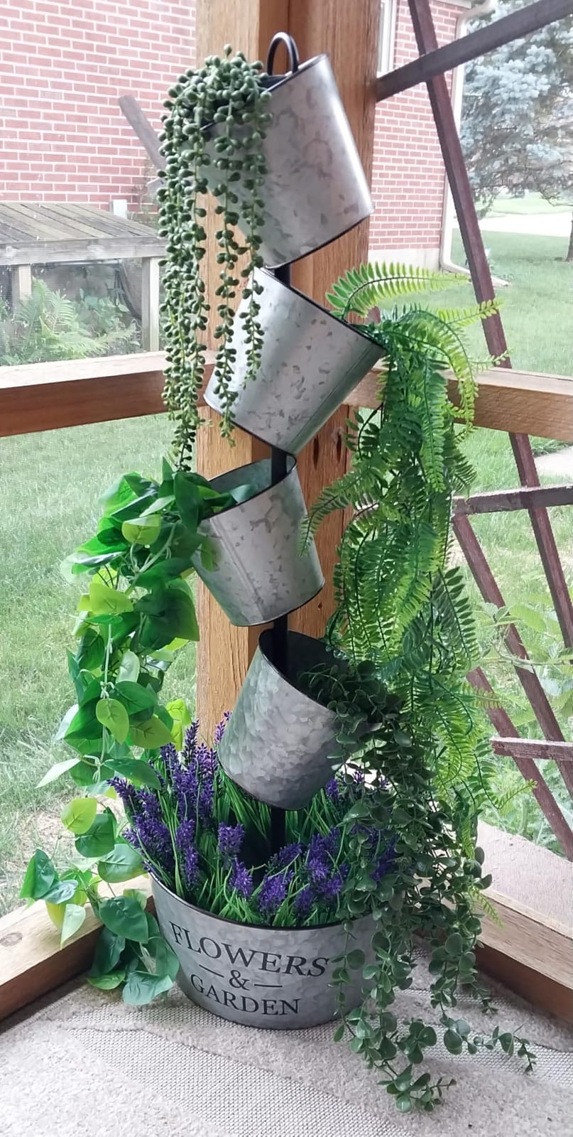 Der Rose 4Pcs Fake Hanging Plants with Lush Cascading Greenery | Artificial plants with black pots, 20-34 in long faux vine, for bathroom, kitchen, living room wall, shelf decor indoor customer photo 1