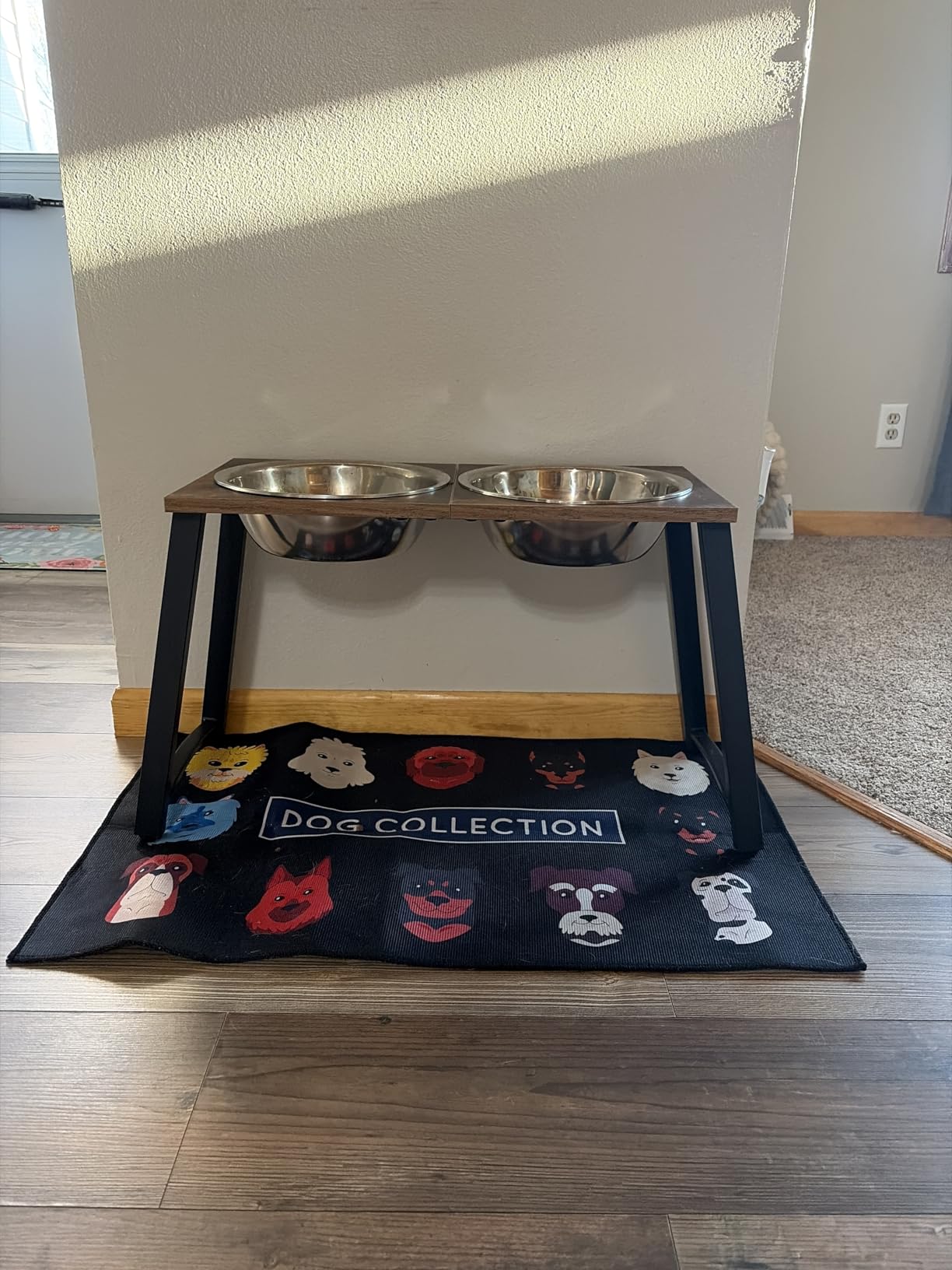 Elevated Dog Bowls for X-Large Dogs with Spill Proof Mat 2 X-Large 3000ML(13CUPS) Stainless Steel Dog Bowls, 16.5