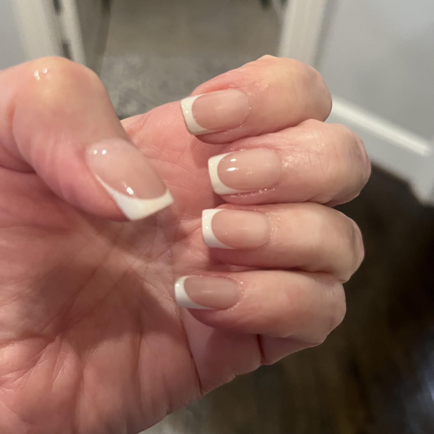 BTArtboxnails XCOATTIPS White French Tip Press On Nails, S Square, Pink | Lamp-Curable 4-Week Wear, Salon Quality Value at Home, Natural Nail Look, Easy-to-Apply for Beginners, 160ct Nail Tips Only customer photo 2