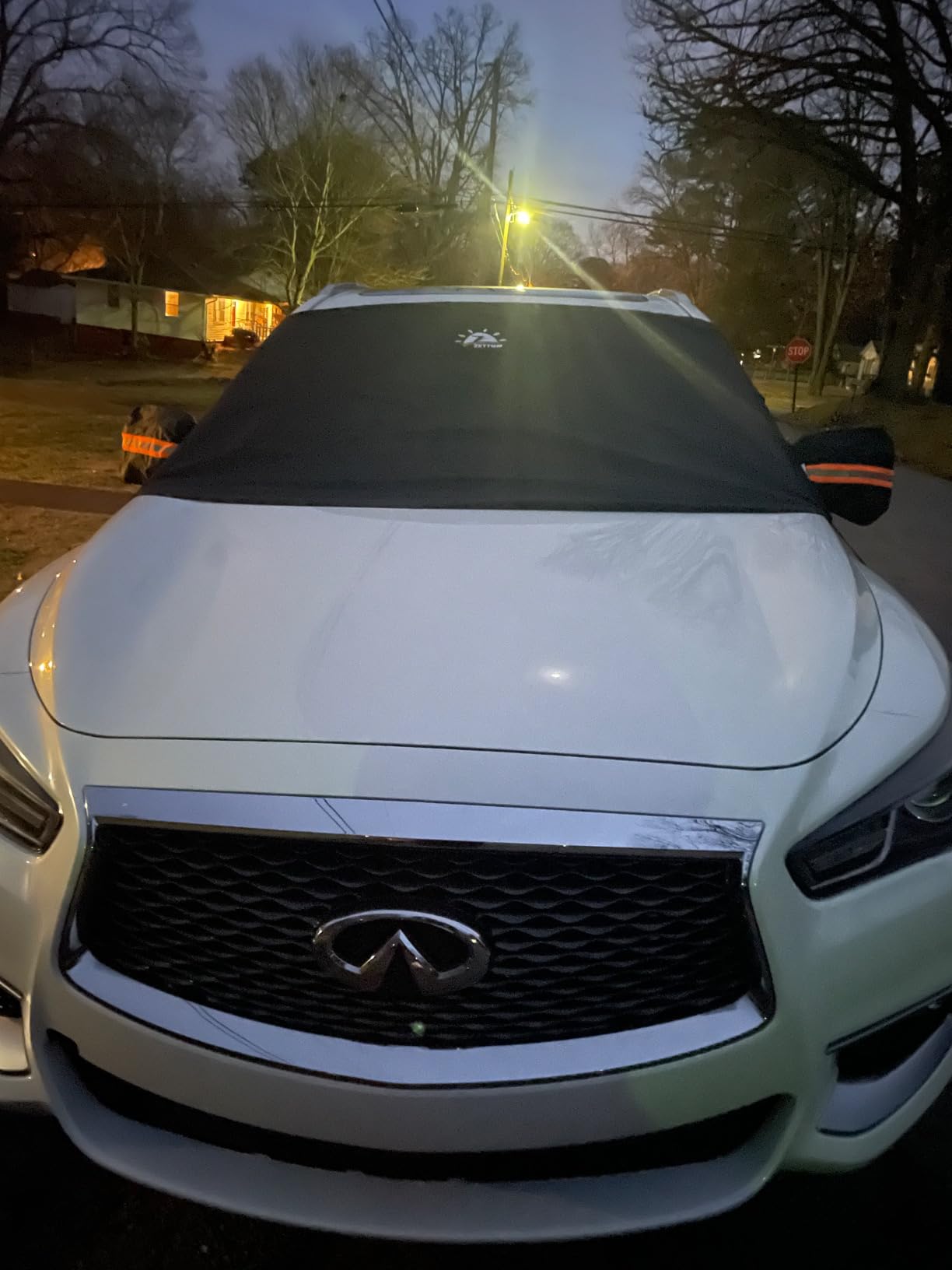 Car Windshield Cover for Ice and Snow - 600D Windshield Snow Cover with Side Mirror Cover Heavy Duty, Standard Winter Frost Hail Protector for Most Car, Truck, SUV, Van and MPV (70 x 50 Inch) customer photo 1