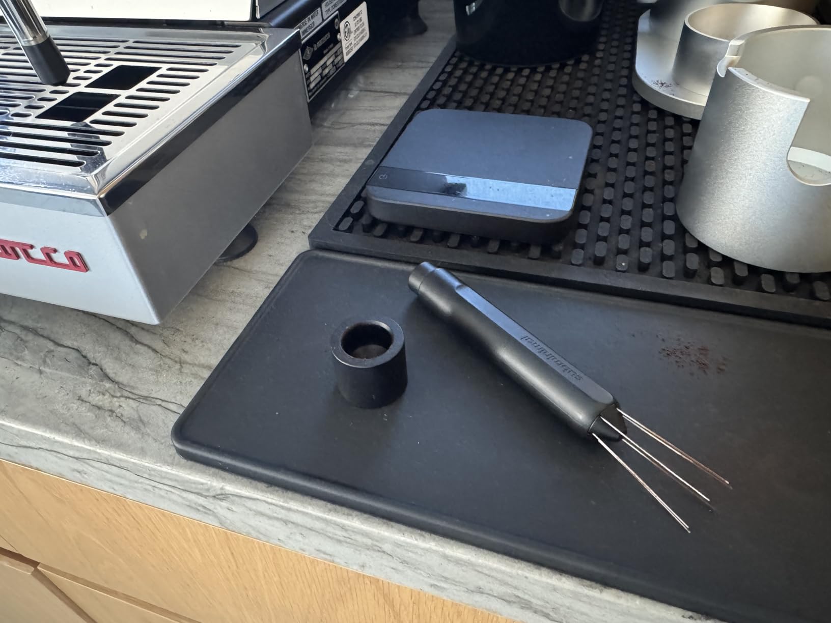 Subminimal Flick WDT Espresso Distribution Tool - Retractable Needle Tamper | Barista stirrer tool, coffee & espresso machine parts, includes two sets of replacement needles and base, magnetic release customer photo 1