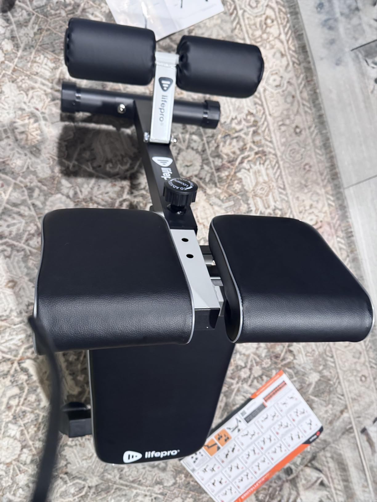 Lifepro SculptTrainer Roman Chair - 20+ Exercises, Foldable, 330 lb Cap | Hyperextension, hip thrusts, sit-ups & back extensions, 10 height positions, padded seat + dual rollers, alloy steel customer photo 2