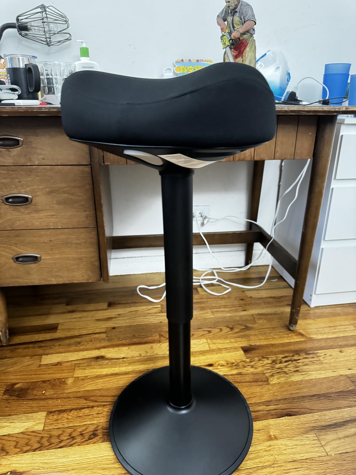 Standing Stool, Adjustable Ergonomic Office Chair Standing Desk Chair Swivel 360 Degree Swivel Tilting Balance with Saddle Seat for Active Learning Sitting customer photo 1