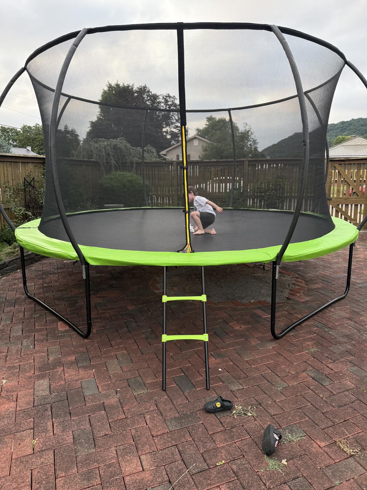 JoyBerri Trampoline Outdoor - Upsurge ASTM Certified Safe 8Ft 10Ft 12Ft 14Ft 15Ft 16Ft Recreational Trampoline for Kids and Adults. Anti-Rust Coating with Enclosure Net, Ladder, Sprinkler & LED Lights customer photo 2