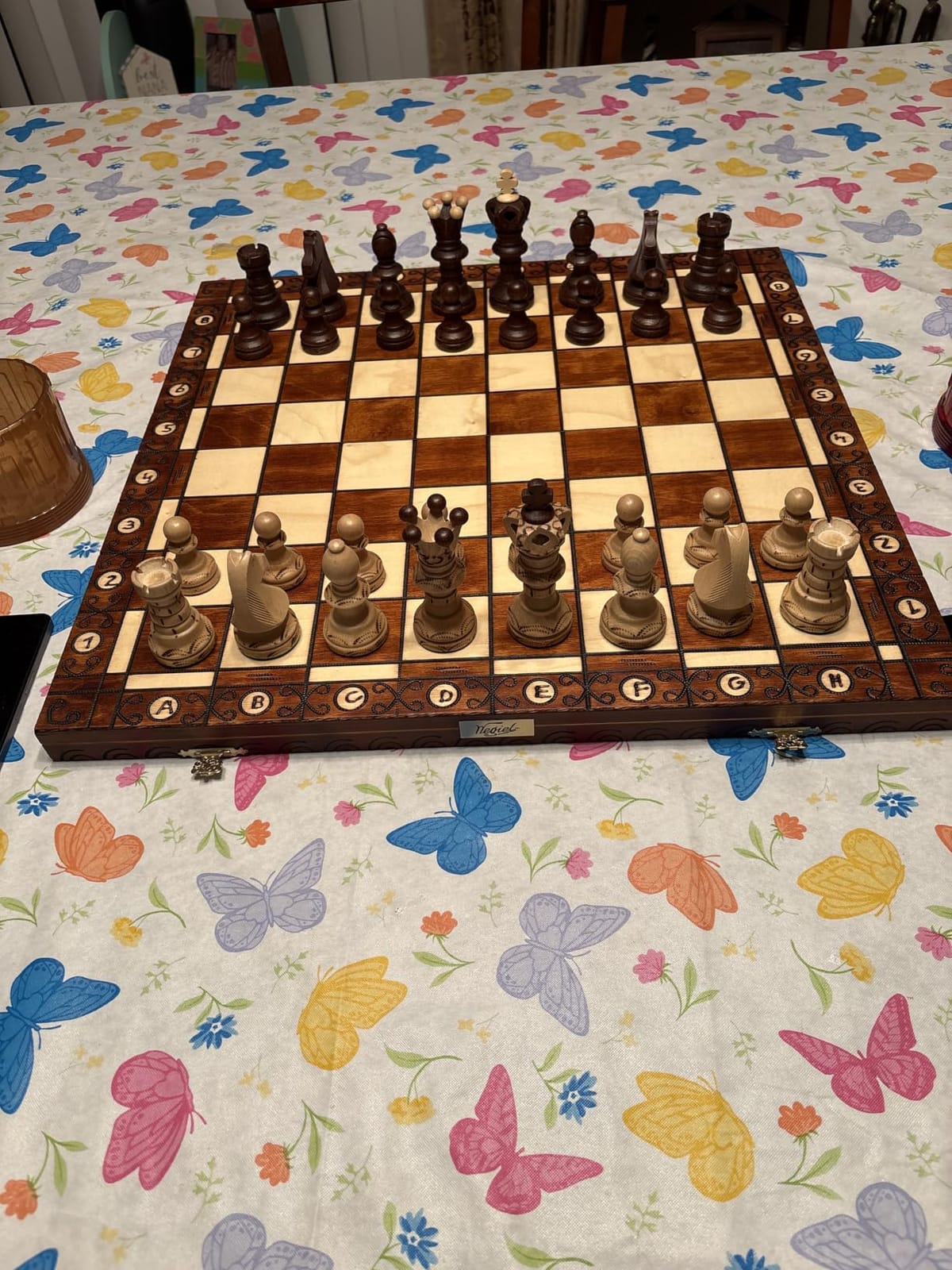 Wegiel Imperator 21-Inch Luxury Wooden Chess Set for Adults and Kids - Handcrafted from Premium Beech and Birch Wood - Unique Folding Design with Chess Piece Storage, Brown customer photo 1