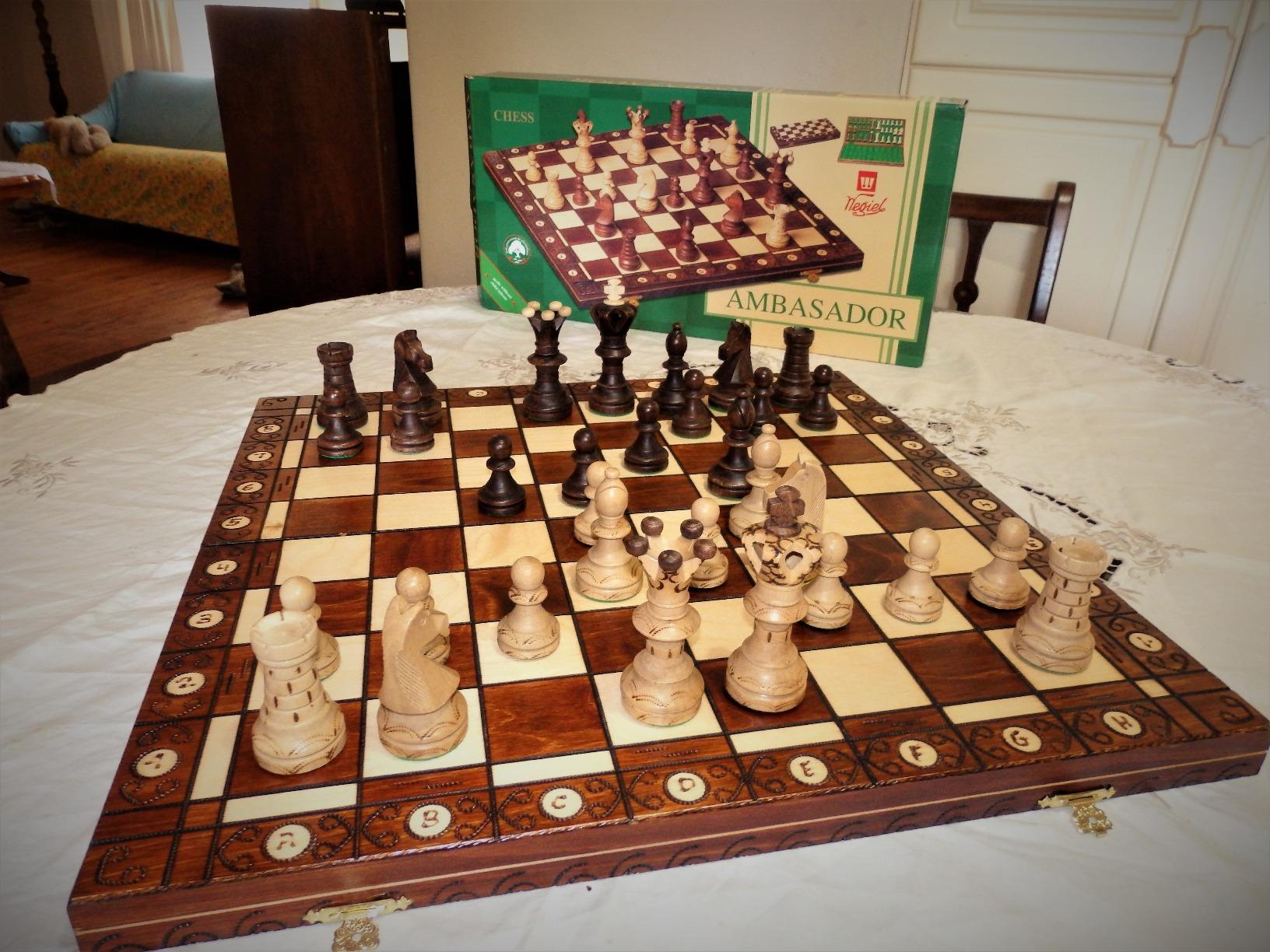 Wegiel Imperator 21-Inch Luxury Wooden Chess Set for Adults and Kids - Handcrafted from Premium Beech and Birch Wood - Unique Folding Design with Chess Piece Storage, Brown customer photo 2