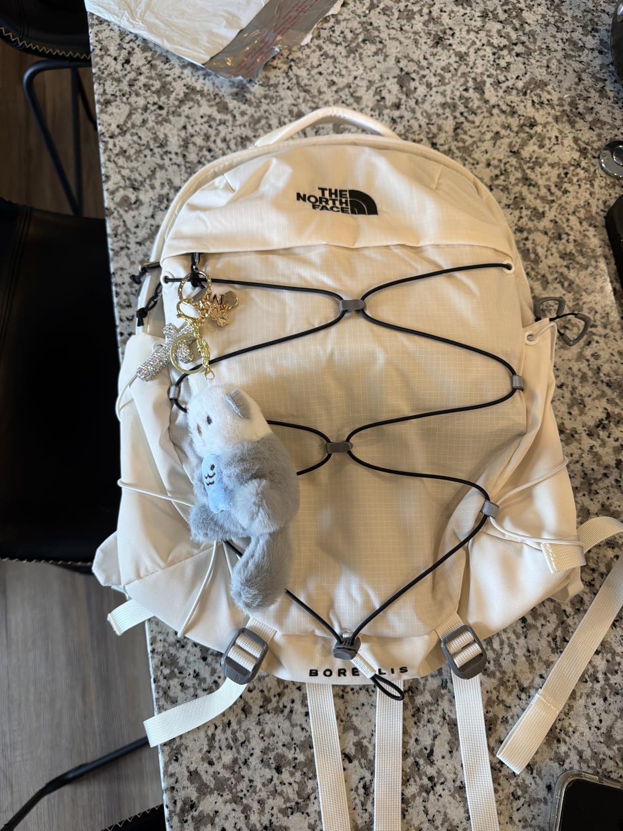 The North Face Women's Borealis Backpack, Gardenia Wht/Blk-NPF, OS | Everyday Travel Bag, Laptop Sleeve, Reflective Details customer photo 1