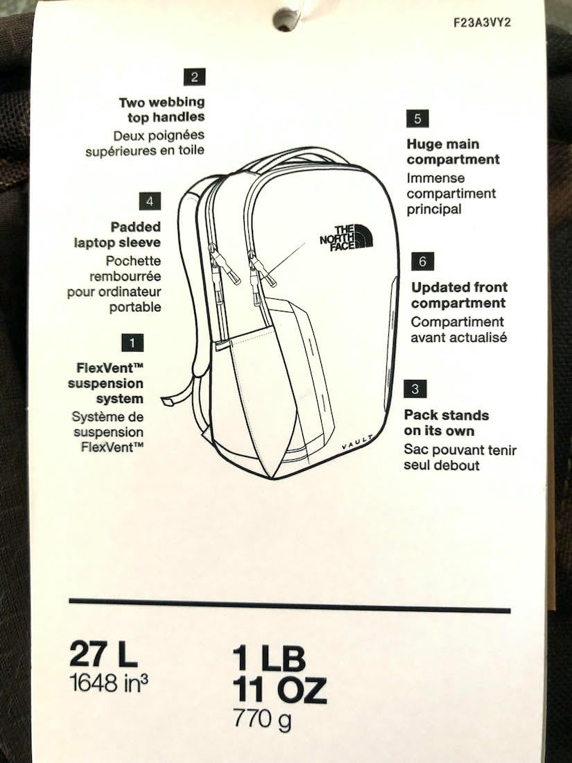 The North Face Vault Everyday Laptop Backpack, TNF Black-NPF, One Size | Commuter Travel Bag, Water-Repellent Finish, Spacious Compartment customer photo 2