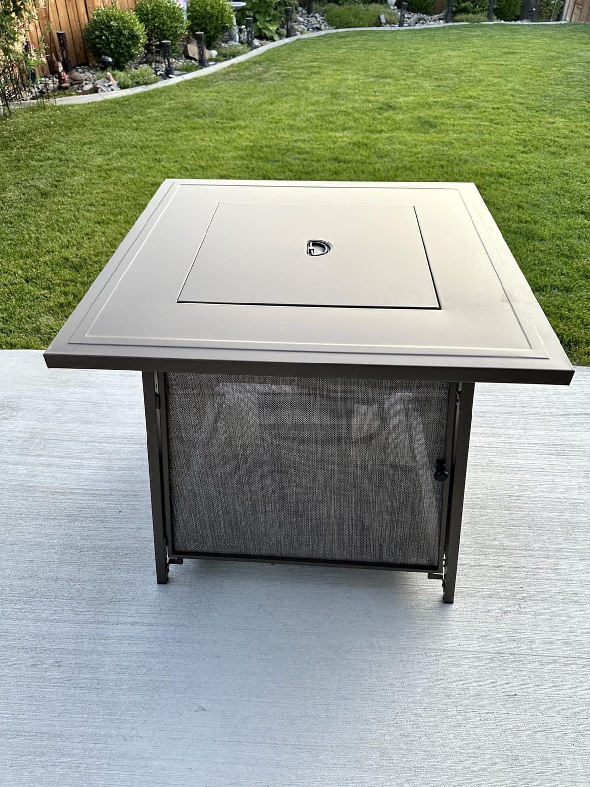 BALI OUTDOORS 50,000 BTU Propane Fire Pit Outdoor | 28 inch Propane Fire Pit Table Square, Gas Firepits for Outside Patio, Garden, Backyard customer photo 1