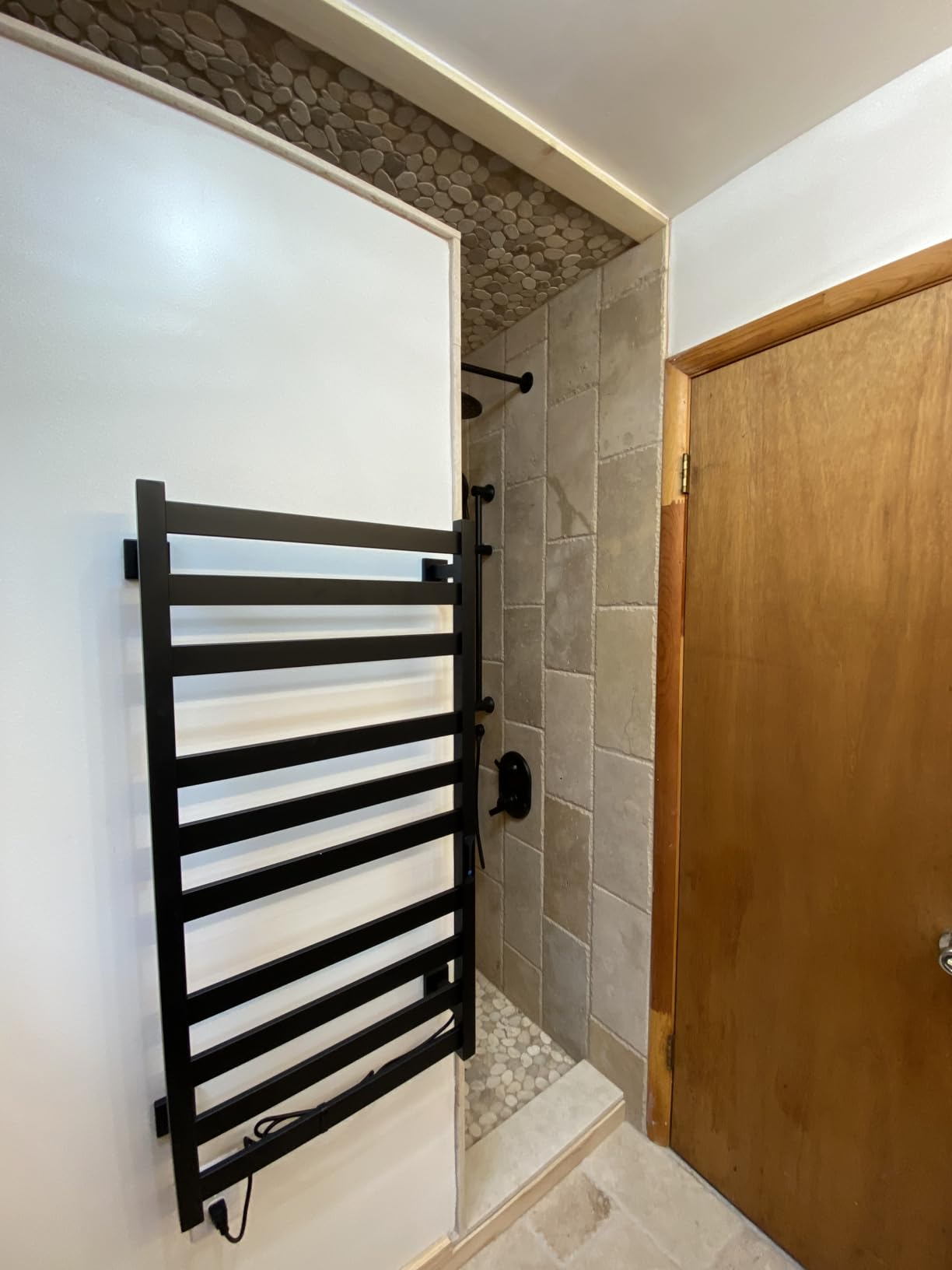 Towel Warmer 10 Bars, Stainless Steel Towel Warmer Rack | for Bathroom, Wall Mounted Towel Heater With Intelligent Touch Screen Timer, Hard Wired/Plug-In, Black customer photo 2
