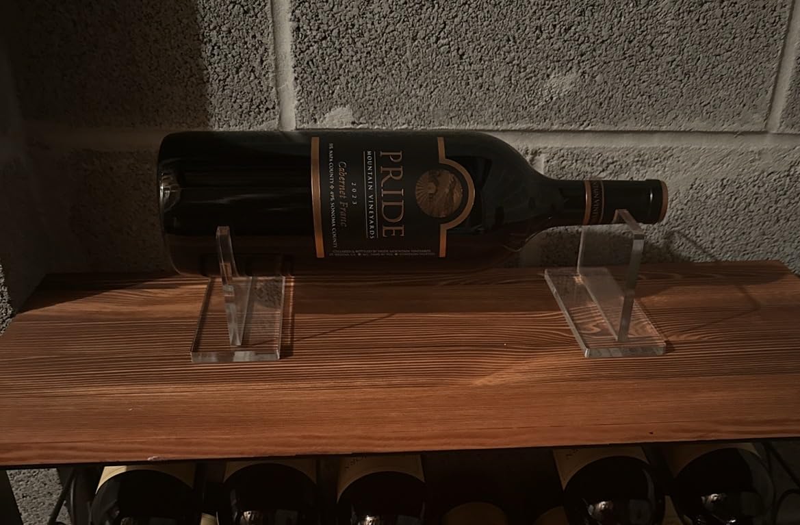 Wine Bottle Holder Floating Acrylic Stand Rack/Holder Counter Top Display Case Riser (1.5 Liter Bottle) customer photo 1