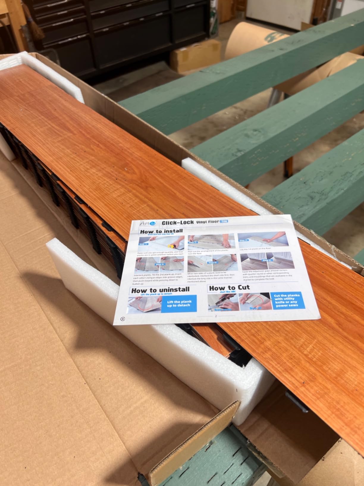 Art3d 18-Pack Interlocking Vinyl Floor Planks, 36 x 6 Inch, Provence Pine | Luxury Wood Look, Anti-Slip, Waterproof, Wear-Resistant, Anti-Fade, Easy to Clean customer photo 2