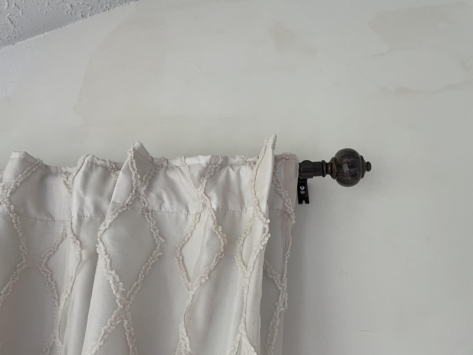 KAMANINA 1 Inch Curtain Rods for Windows 72 to 144 Inch, Bronze Drapery Rod | Heavy Duty Curtain Rod 32 to 144 Inch, Decorative Curtain Pole with Marble Ends, Easy Installation, Long for Living Room customer photo 2