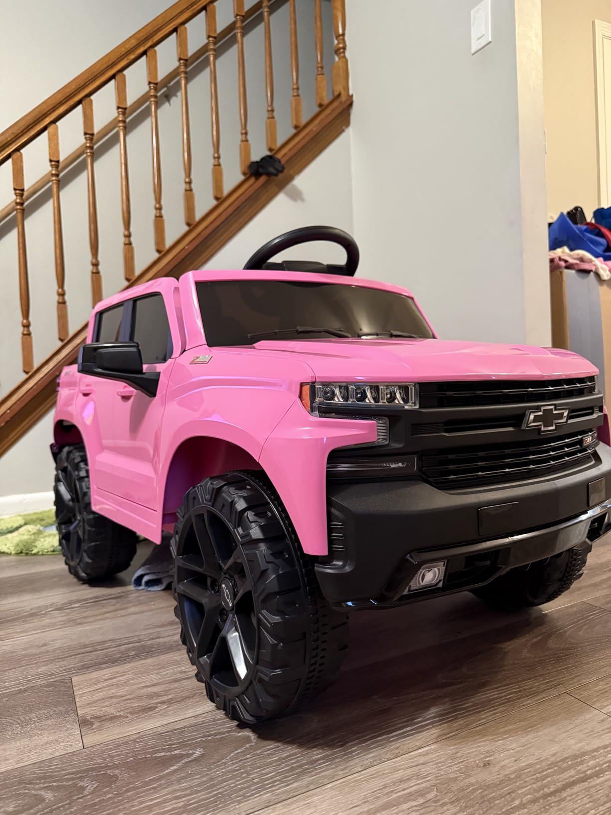 Best Choice Products 12V Licensed Chevrolet Silverado Ride On Truck, Electric Car Toy w/Parent Remote Control, Truck Bed Storage, Bluetooth Speaker, LED Lights, 2.5 MPH Max Speed - Black customer photo 1