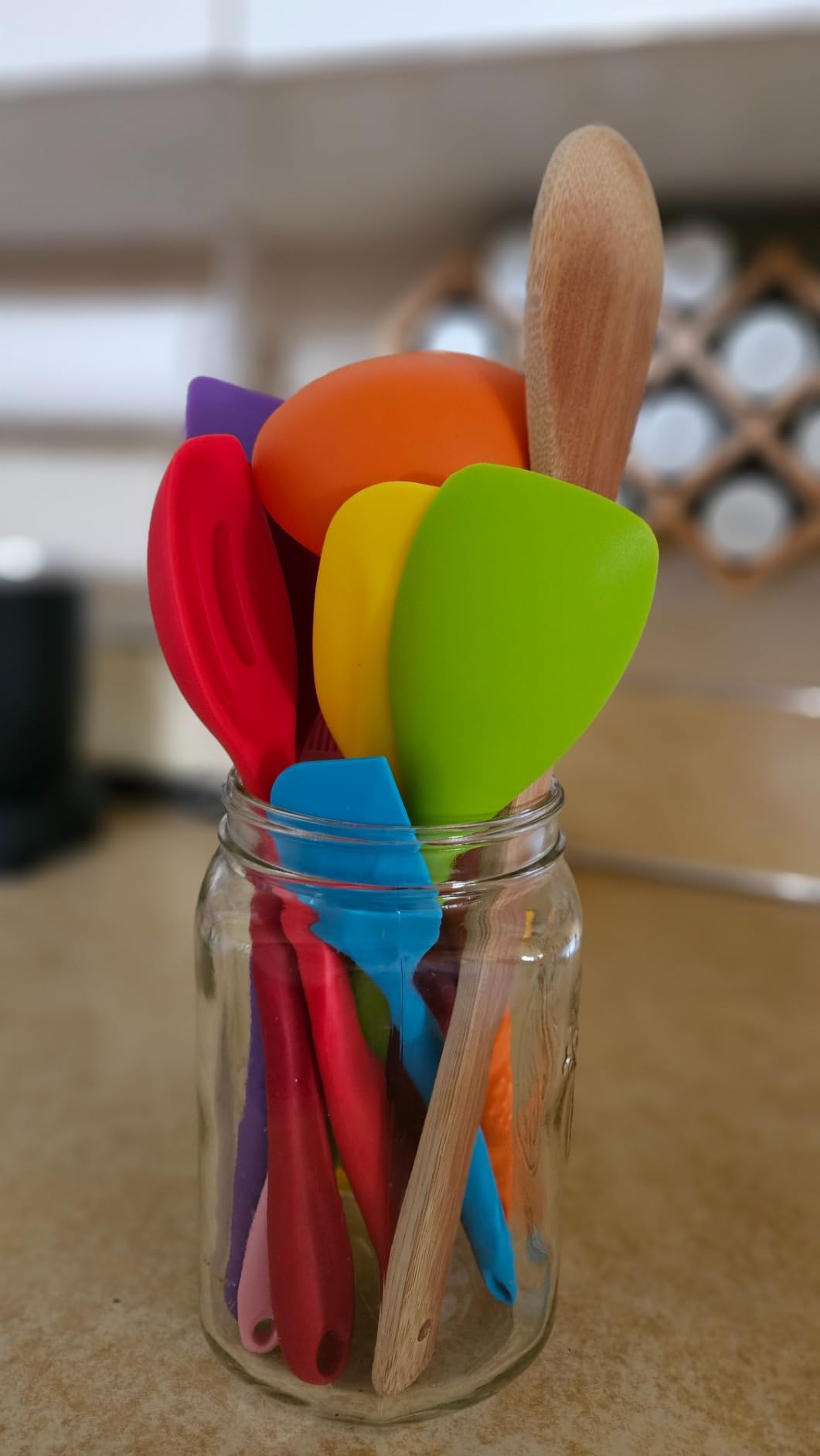Kitchen Utensil Set - 11 Cooking Utensils - Colorful Silicone Kitchen Utensils - Nonstick Cookware with Spatula Set - Colored Best Kitchen Tools Kitchen Gadgets (Khaki) customer photo 2