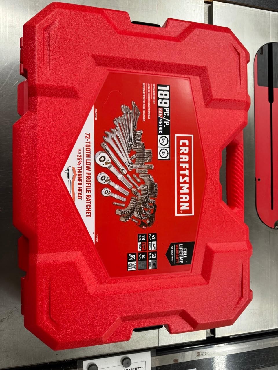 CRAFTSMAN 189 Piece Mechanics Tool Set, 1/4, 3/8 and 1/2 Inch Drive Socket Wrench Set with Thinner Ratchet, Steel 6 and 12-Point Sockets, Wrenches, Hex Keys and Specialty Bits, 90-Tooth (CMMT12134) customer photo 1