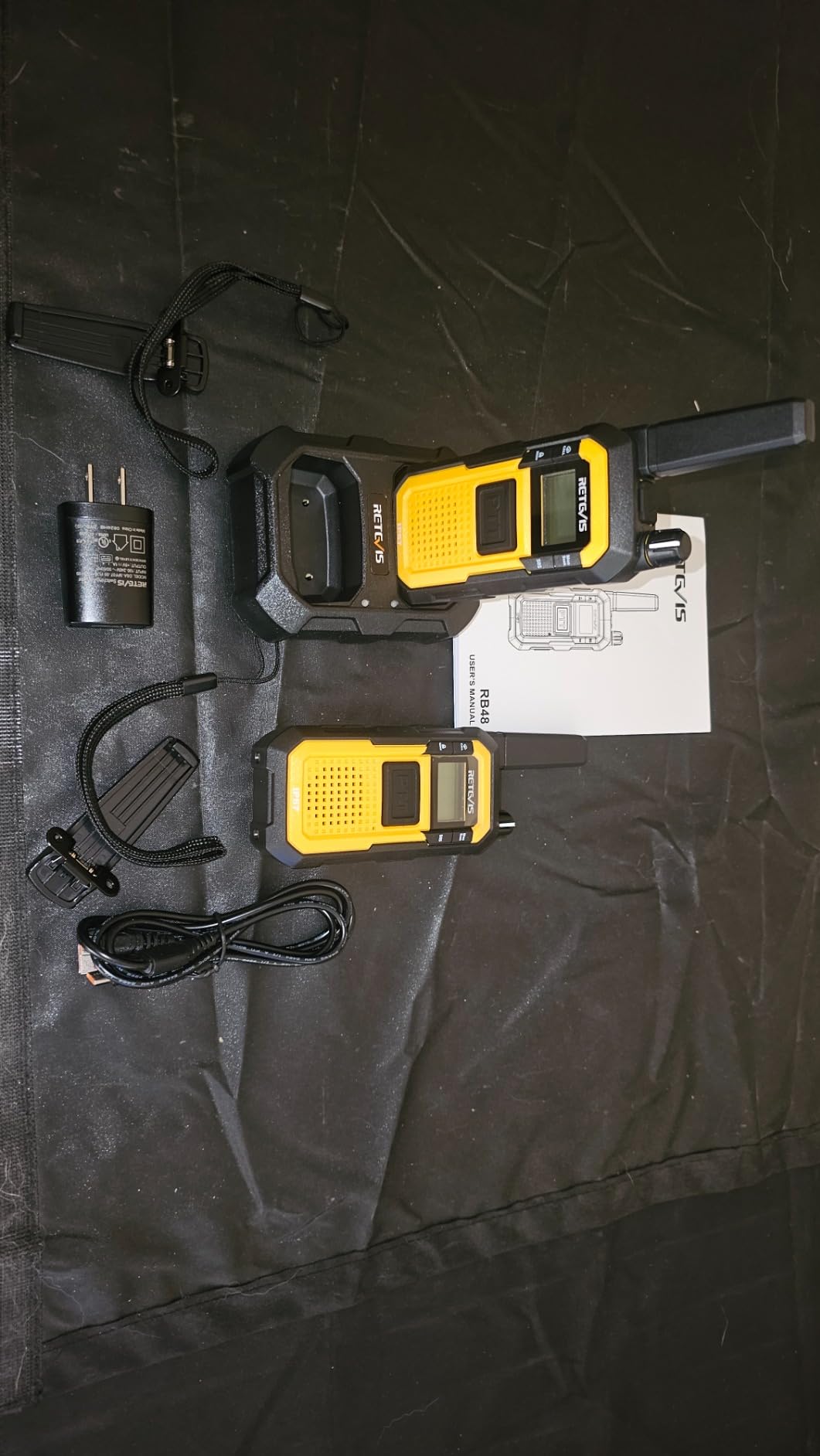 Retevis RB48 Heavy Duty Walkie Talkies for Adults, Long Range Two Way Radios | for Warehousing Construction Contractor, MIL-STD-810H, IP67 Waterproof, Rechargeable Walkie Talkies, Vibration Reminder, 10 Pack customer photo 1