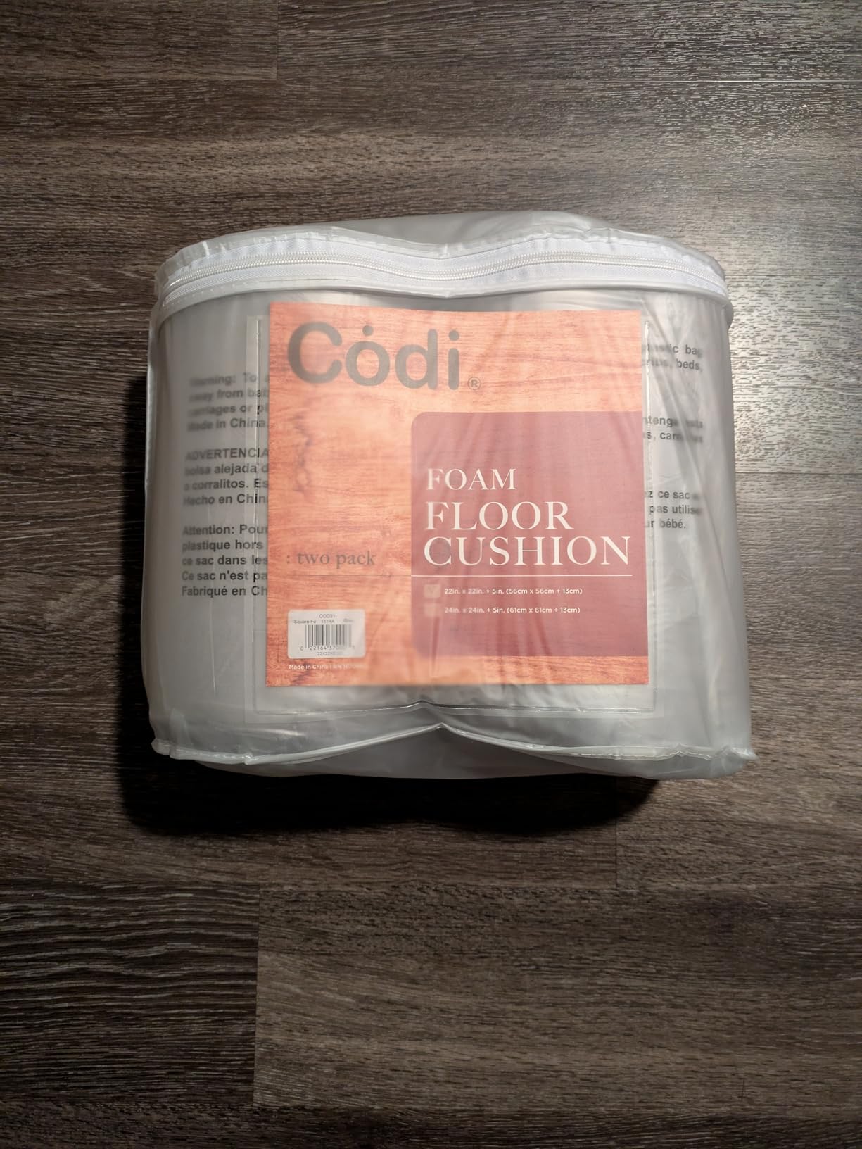 Codi Floor Pillows 2 Pack, Large Floor Cushions for Adults, 22-Inch Coffee | 5-Inch Thick Floor Seating, High-Density Foam Support, Yoga and Meditation Comfort, Washable Covers with Carry Handles customer photo 2