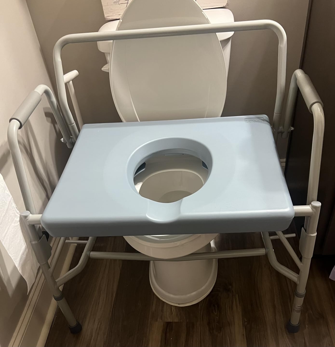 DMI Drop Arm Portable Toilet Commode, Extra-Wide Seat, 500 Pound Weight Capacity customer photo 2