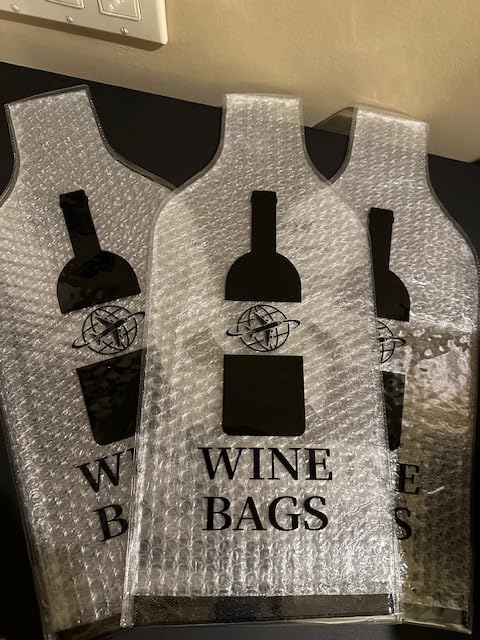 3 Pack Wine Bottle Travel Bags 19x7 Inch Leak Proof for Airplane Cruise | Protector bags with PVC shell and cushioned inner layer, triple seal with double zip lock customer photo 1