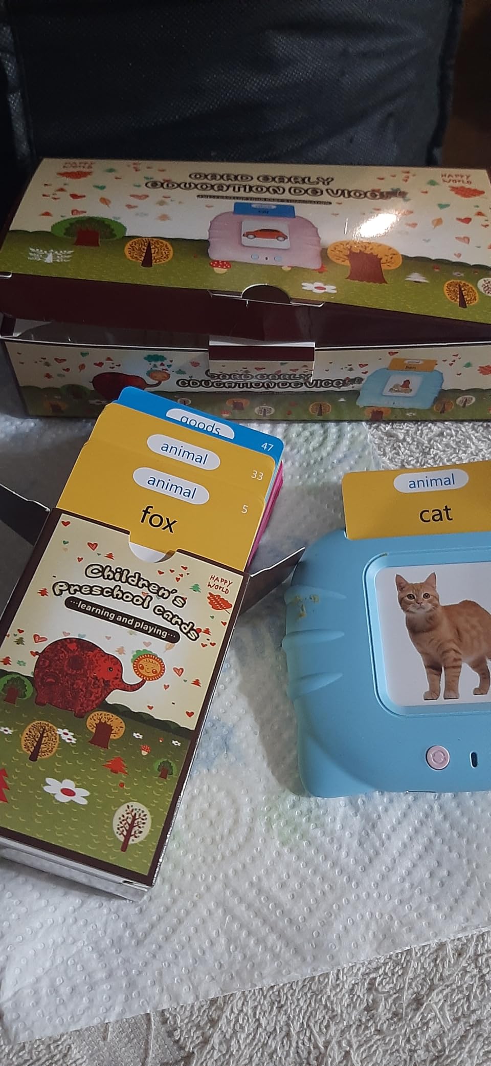 Airbition Talking Flash Cards for Toddlers Ages 1-4, 224 Words English Blue | Montessori Language Learning Toys customer photo 1