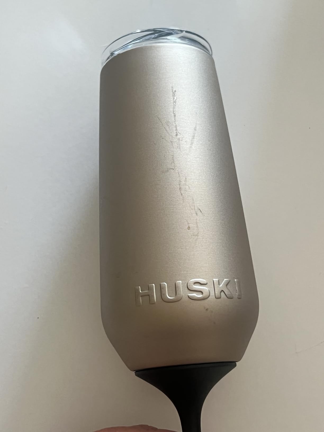 Huski Champagne Flute | NEW | Award-winning Design with Detachable Stem | Premium Stainless Steel Champagne Glass with Lid | Triple Insulated Tumbler | 8oz Capacity | Great Gift (Black) customer photo 2