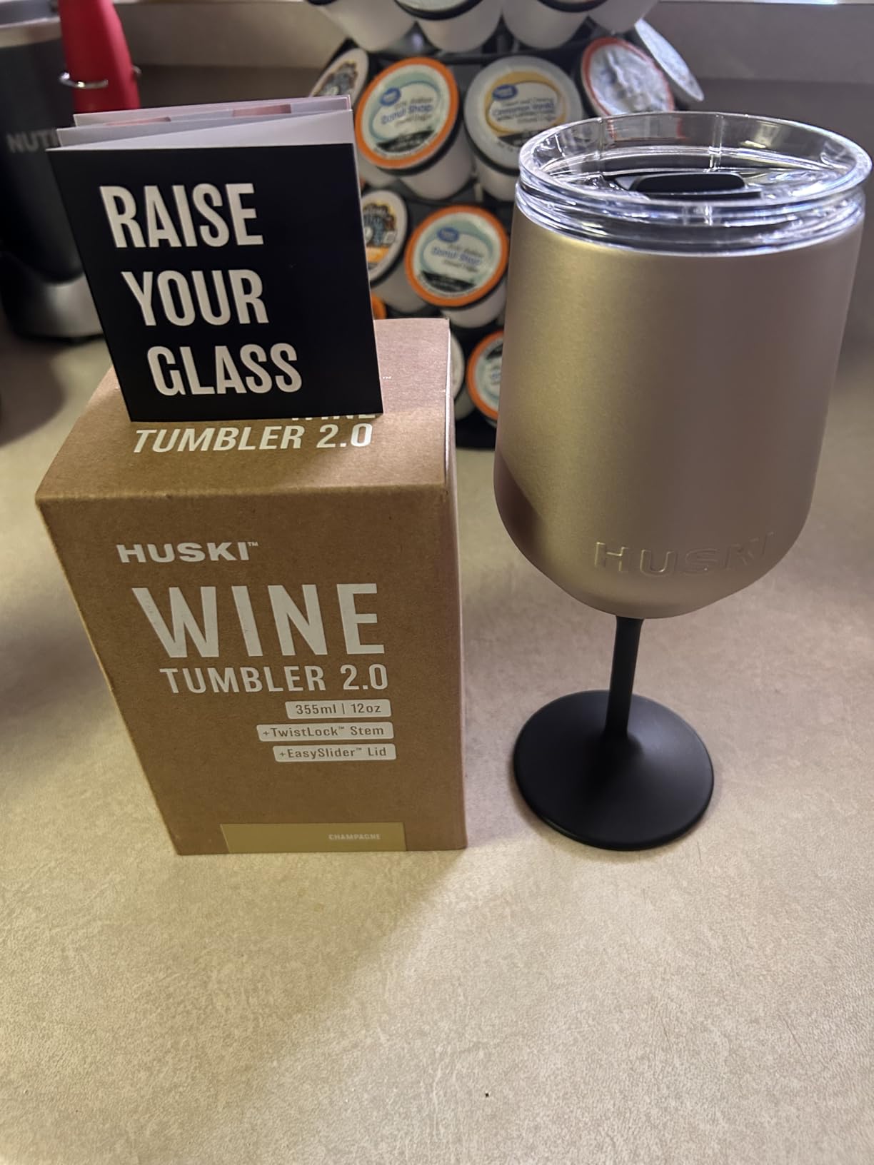 Huski Wine Tumbler 2.0 | NEW | Award-winning Design with Detachable Stem | Premium Stainless Steel Wine Glass with Lid | Triple Insulated Tumbler | 12oz Capacity | Great Gift (Powder Pink) customer photo 1