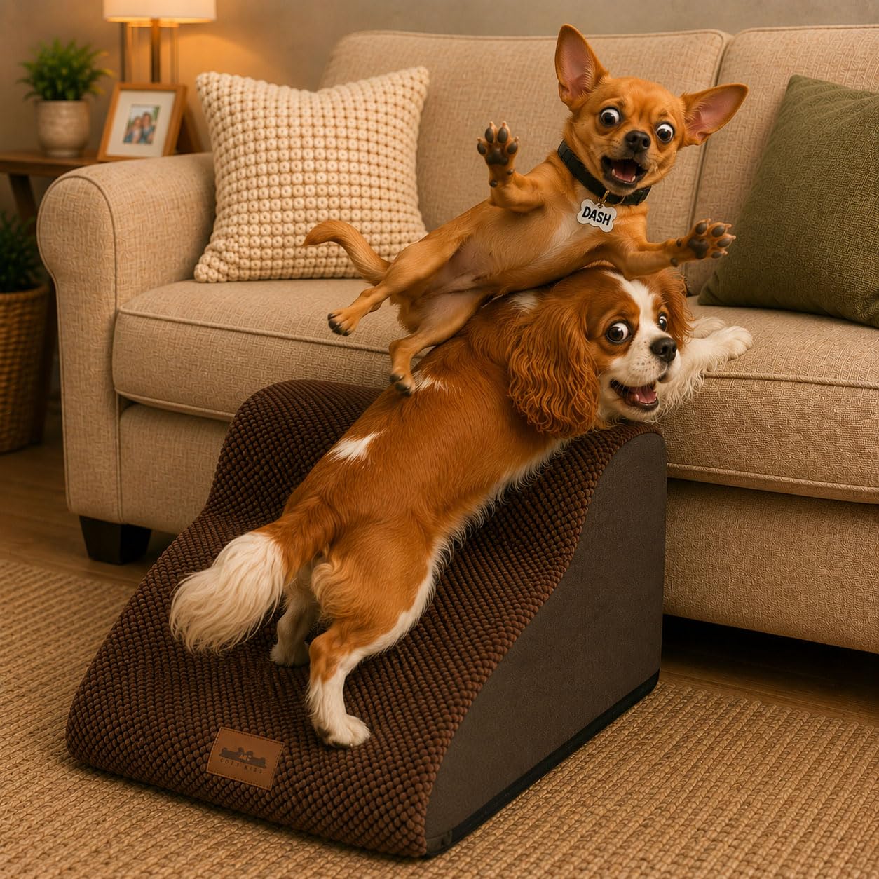 COZY KISS Dog Stair for Small Dog 15.7